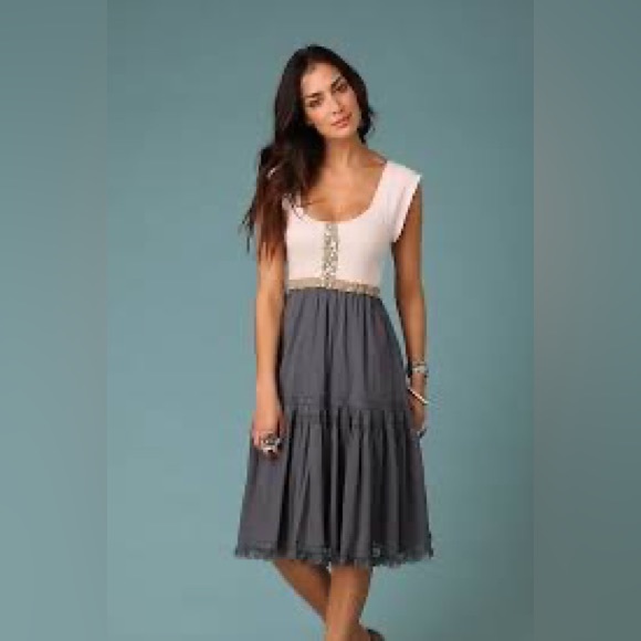 Free People Dresses & Skirts - Free People Stones Throw Dress Pink and Gray size 6